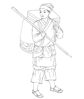 A coloring page of chinese clothing